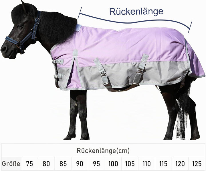 1200D Ponydecke 200g/m² – wasserdichte &amp; Atmungsaktive Regendecke für Ponys, Shetty, Gefütterte Wint