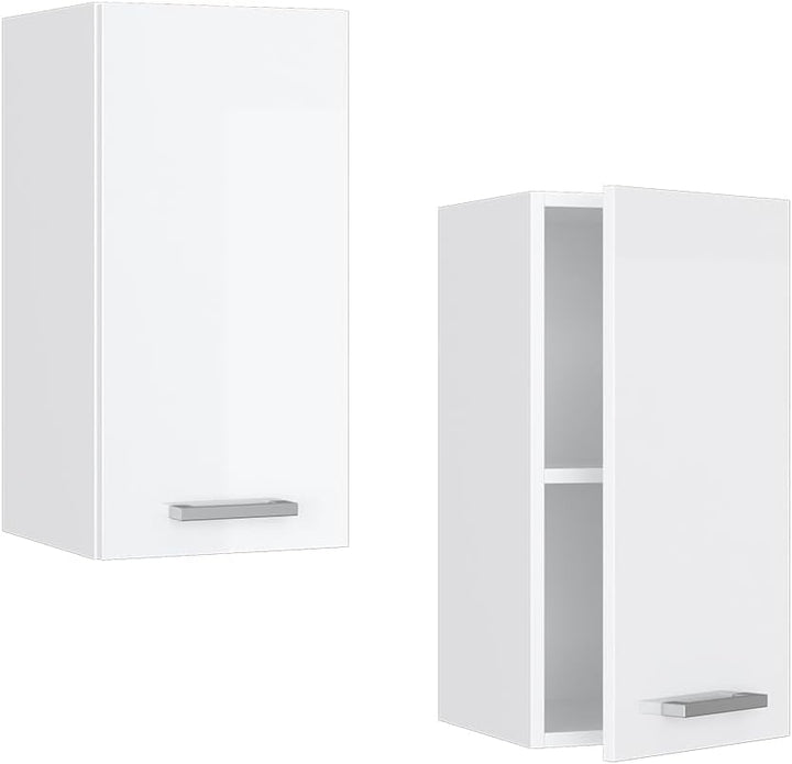 Vicco Hängeschrank R-Line, Weiss Hochglanz/Weiss, 30 cm Weiss Hochglanz Hängeschrank 30cm, Weiss Hoc