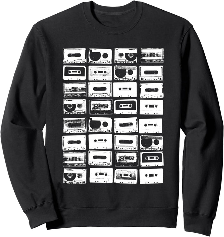 Kassettenbänder Audio Mixtapes 1980er Jahre Musikradio DJ Sweatshirt