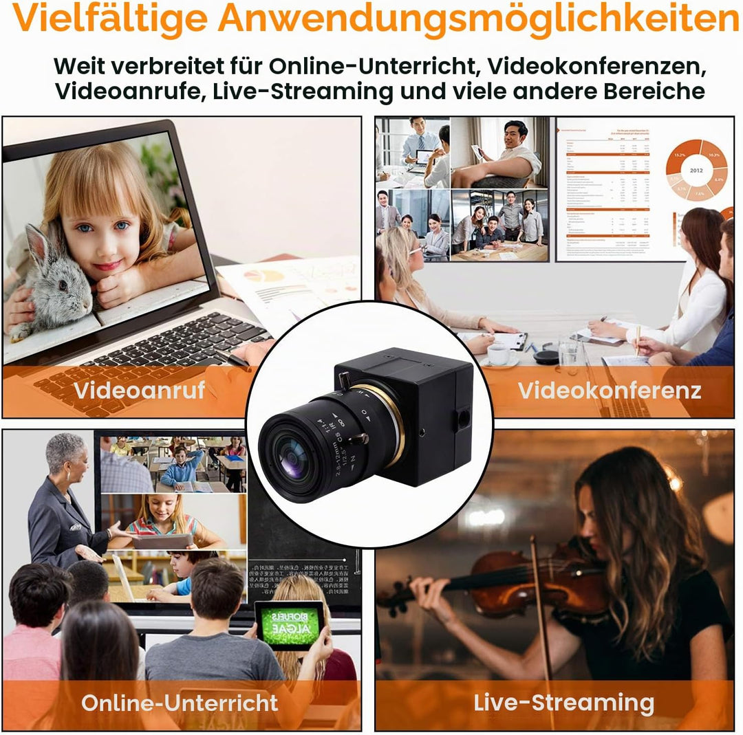 Svpro 5 MP USB-Kamera mit Zoom 2,8-12 mm Objektiv, Hochauflösende 2952 x 1944 Weitwinkel-Webcam Bren