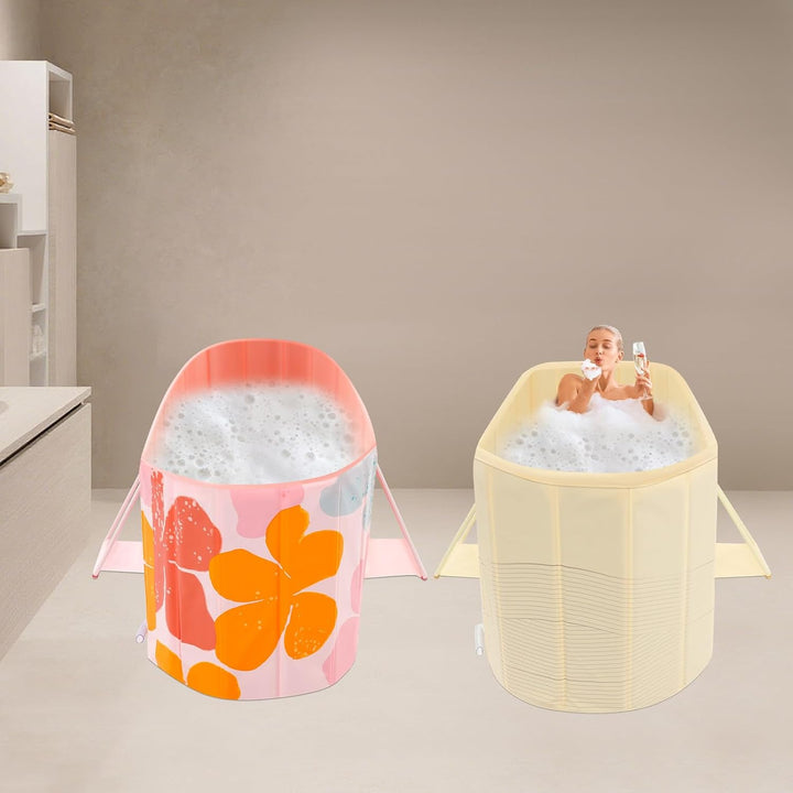 Faltbare Badewanne tragbare Pools für Familien SPA, Wärmespeicher Freistehende Badewanne Becken, auf