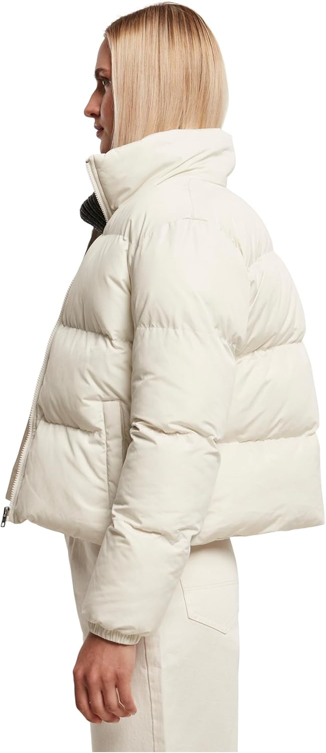 Urban Classics Damen Ladies Short Peached Puffer Jacket L whitesand, L whitesand