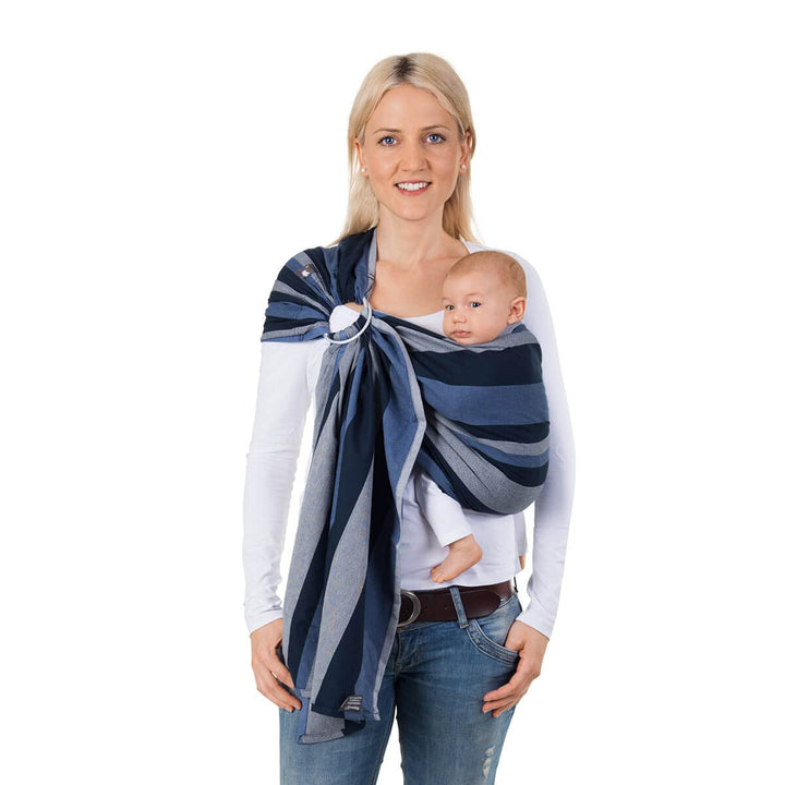 Hoppediz Ring-Sling, Baby-Tragetuch ab Geburt, 100 % schadstoffgeprüfte Baumwolle, Design Montreal,