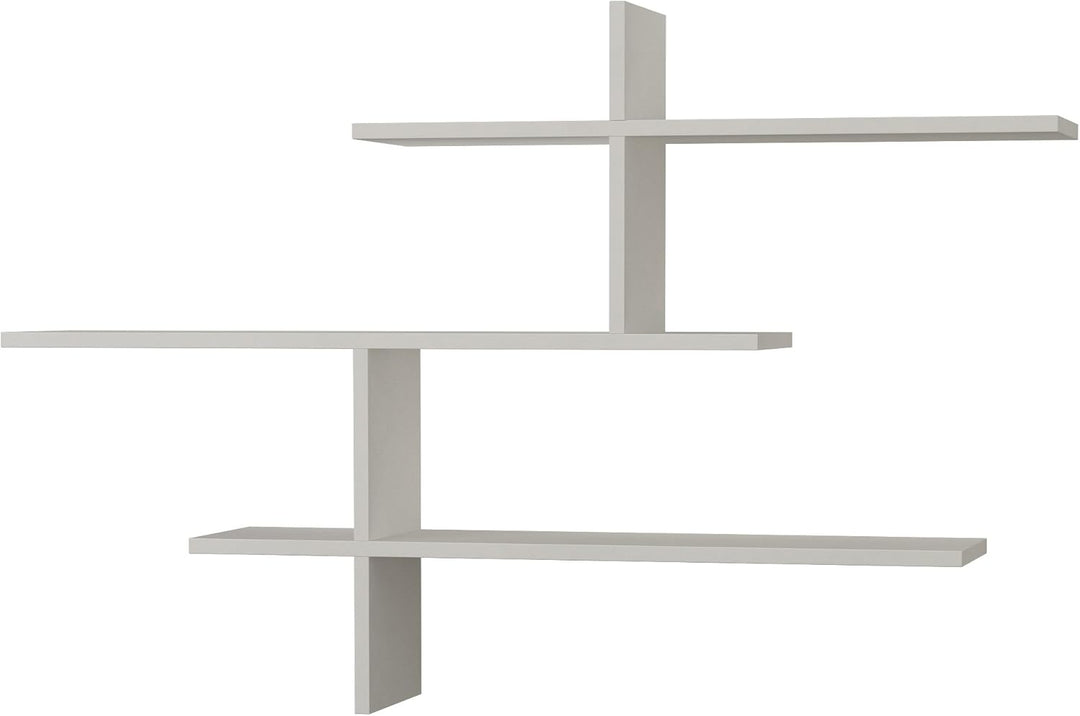 Leo Holz Bücherregal mit 3 Etagen | Moderner Wand Bücherschrank, Schweberegal für Wohnzimmer, Büro,