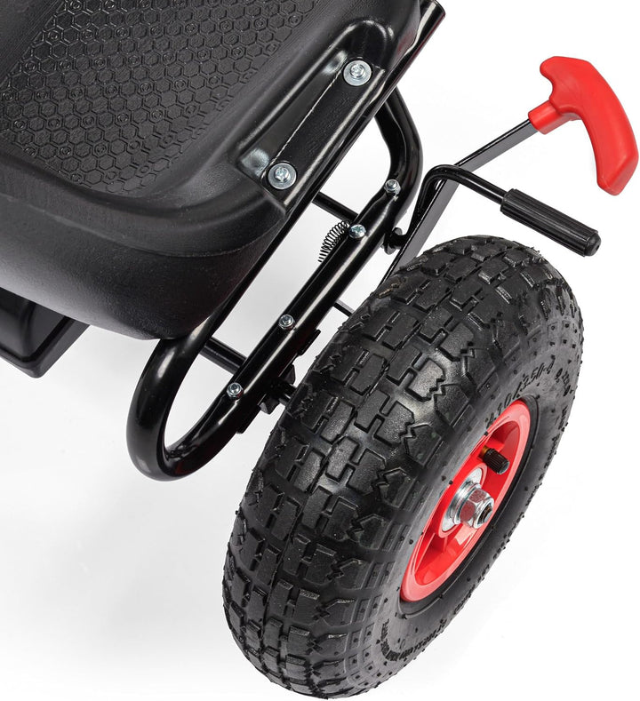 meteor Gokart Kinder mit Pedalen Tretfahrzeug mit Handbremse Luftreifen verstellbarem Sitz Kettenant