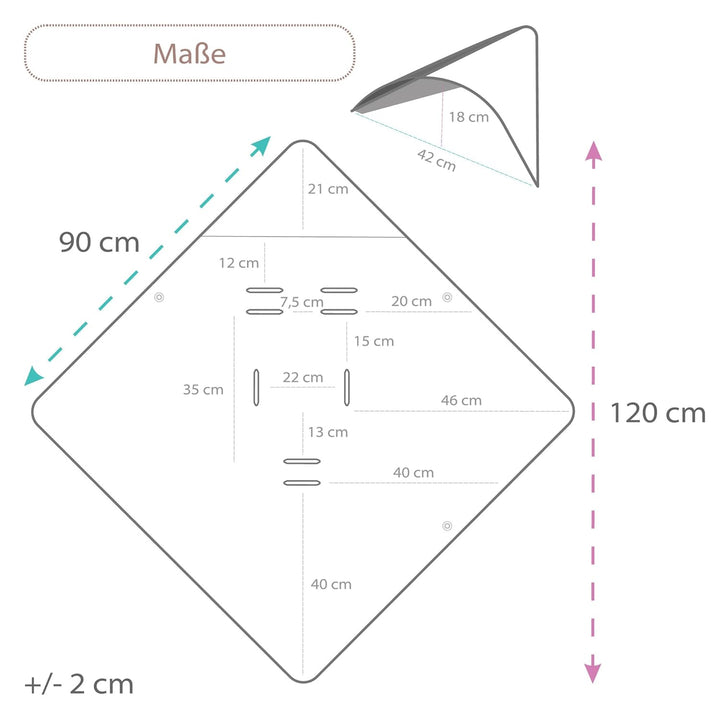 Einschlagdecke Babyschale Decke Kinderwagen 90x90cm - universal Baby Babydecke für Buggy Autositz Wi