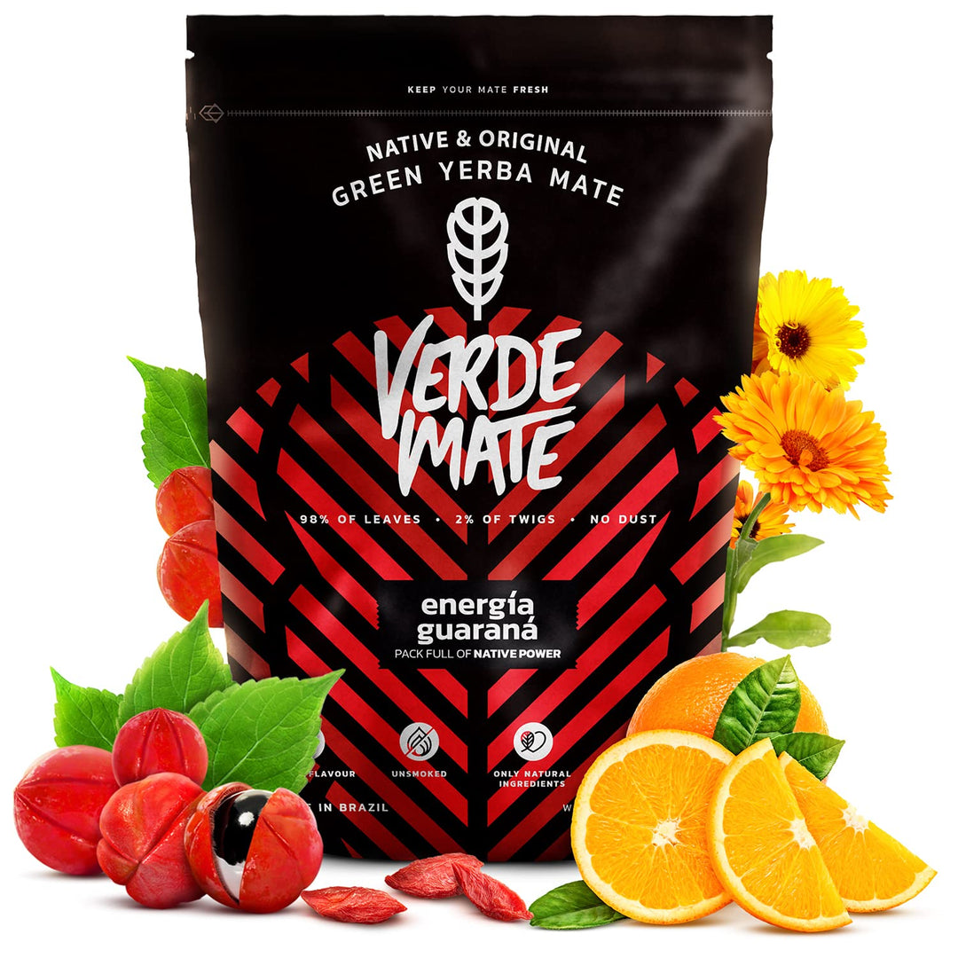 Mate Tee Verde Mate Set 1kg - Brasilien Yerba Mate - 5mm Grobe Blätter - Luftgetrocknet, Staubarm -