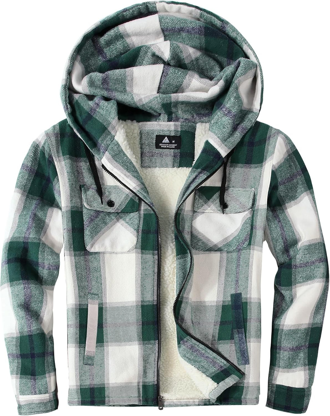 JACKETOWN Hemdjacke Kariertes Herren hoodies Flanelljacke Warm Thermohemd Herren Holzfäller Jacke Ve