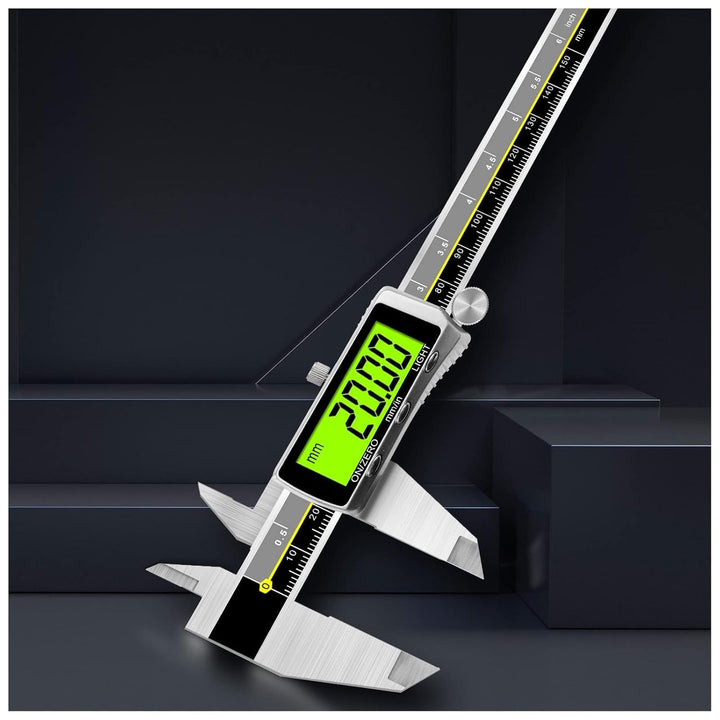 Digitaler Messschieber mit Hintergrundbeleuchtung, Präzisions-Digitalmessschieber 150 mm aus Edelsta