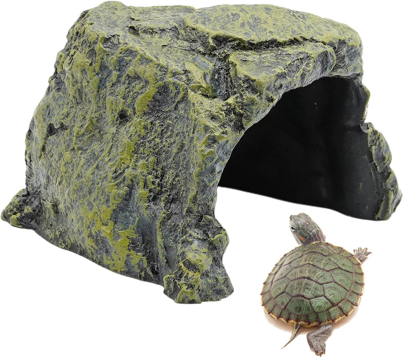 BREUAILY Grosses Reptilien Versteck Resin Schildkrötenverstecke Höhle Fisch Versteckt Höhle Reptilie