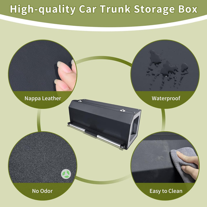 XCF Grosser XL-Leder-Kofferraum-Organizer mit Deckel und Stabilem Griffen, Vordertür-Design, Stabile