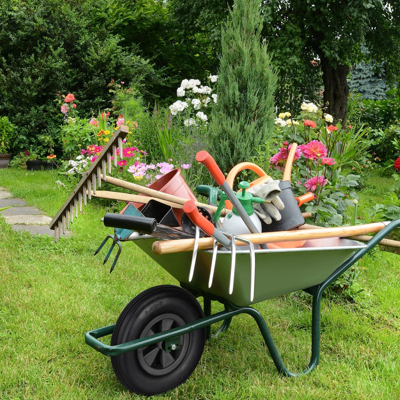 Relaxdays Schubkarrenrad 3.50-6, Vollgummi, Kunststofffelge, Ersatzrad Schubkarre, pannensicher, bis