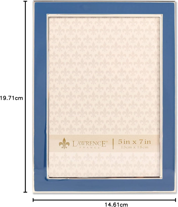Lawrence Frames 5x7 Navy Enamel Picture Frame Bilderrahmen, Metall, blau Blau 5x7, Blau 5x7