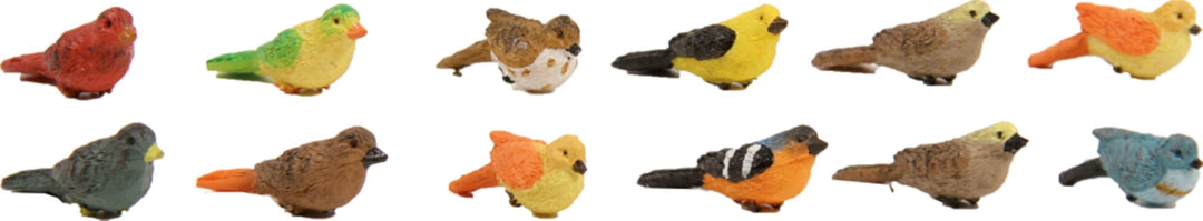 FADEDA 12x Vogelset/Höhe:2 cm/handbemalt/detailgetreue Krippen Figuren - Weihnachten Tisch Dekoratio