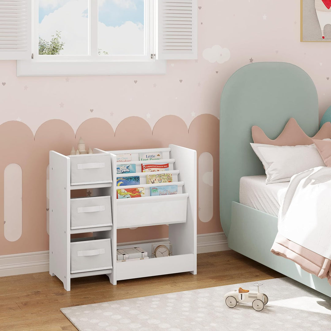 Lestarain Kinderzimmerregal, Spielzeug-Organizer, Regal für Kinderzimmer Spielzimmer, mit 3 Aufbewah