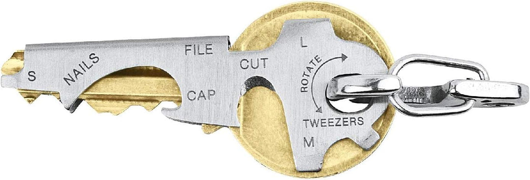 True Utility KeyTool - Multi Tool - Edelstahl-Schlüsselanhänger - 8 in 1 Tool, Box-Cutter-Messer, Sc