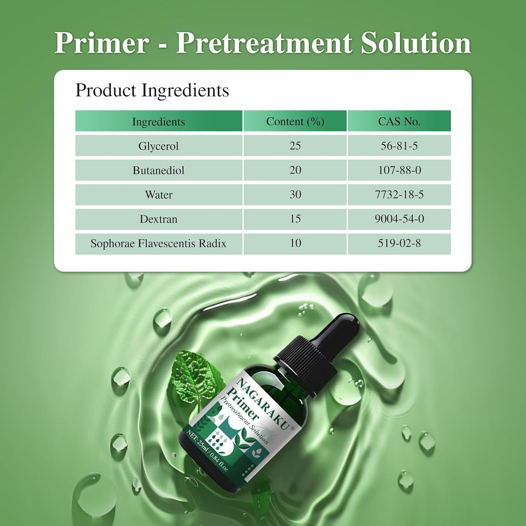 NAGARAKU Wimpern Primer 25ML Vorbereitung für Wimpernverlängerung Reinigt Naturwimpern sanft vor der