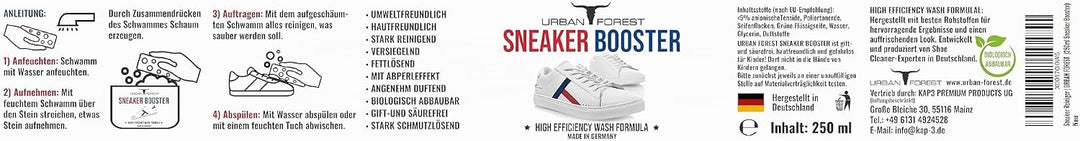 · URBAN FOREST · PREMIUM PRODUCTS Nachhaltiges Sneaker Power Reiniger Konzentrat inkl. Schwamm + 4X