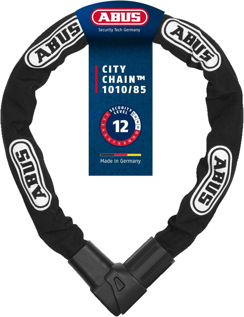 ABUS Kettenschloss CityChain 1010 – Fahrradschloss aus gehärtetem Stahl – ABUS-Sicherheitslevel 12 S