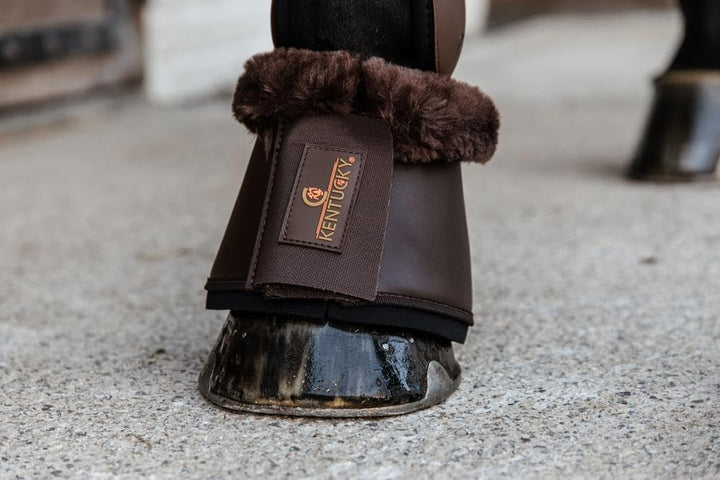 Kentucky Sprungglocken Leder LAMMFELL Farbe Pferdezubehör braun/braun XL marron/marron, XL marron/ma