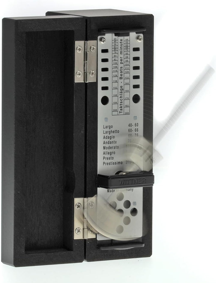 Wittner Metronom 880260 Holzgehäuse ohne Glocke Taktell Super Mini schwarz matt, schwarz matt