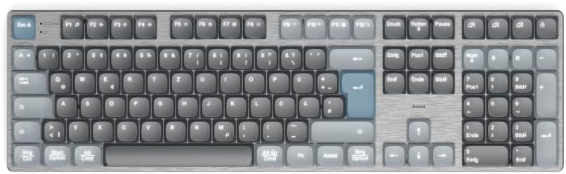 Hama mechanische Tastatur kabellos (Multi-Device 1x Funk, 2X Bluetooth für PC, Laptop, Tablet, Gamin