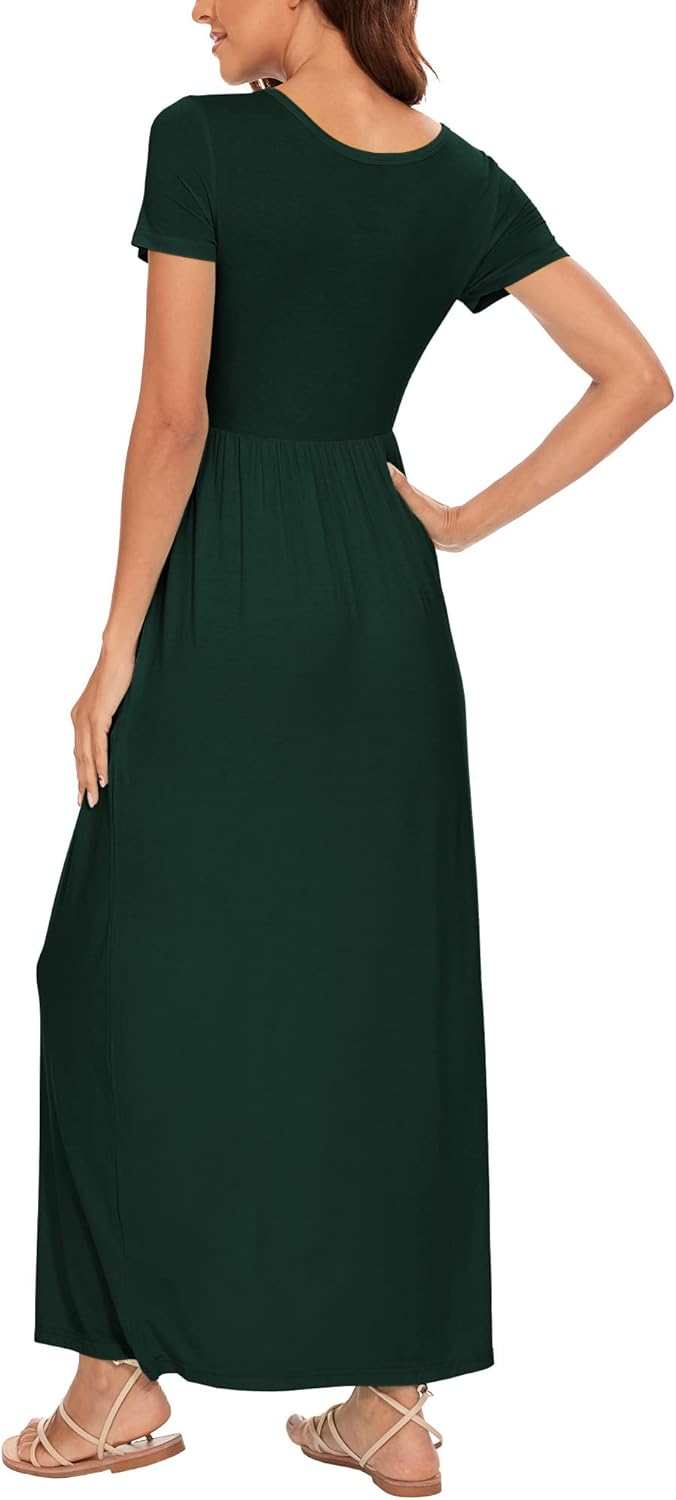 DEARCASE Damen Maxi Kleid Sommer Mutterschaft Casual Langarm/Kurzarm Floral Lose Lange Kleider Plus