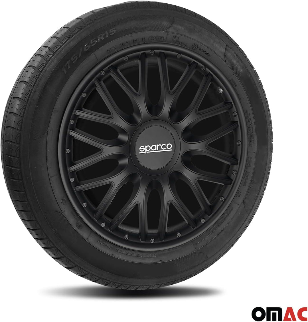 Sparco SPC1596BK Set Wheel Covers Roma 15-inch Black, Pulgadas ROMA 15 zoll SCHWARZ, ROMA 15 zoll SC