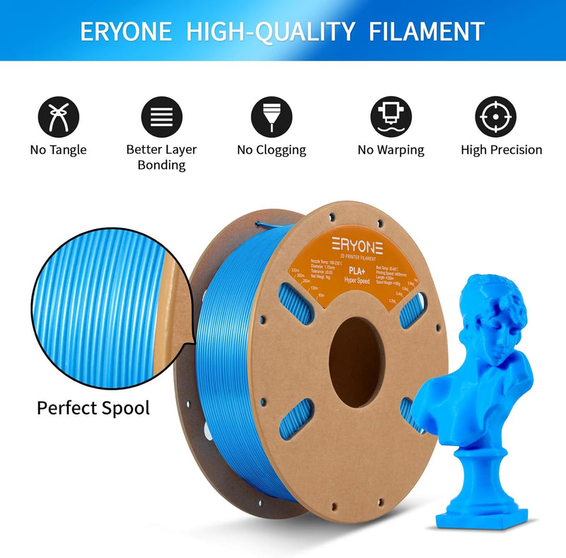 ERYONE High Speed Filament PLA+ 1.75mm +/- 0.03mm, 3D Printing PLA Pro Filament Fit Most FDM Printer