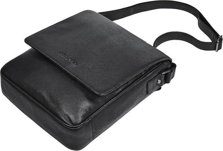 STILORD Ottavio Mittelgrosse Umhängetasche Herren Leder Hochformat Messenger Bag 13,3 Zoll Laptoptas