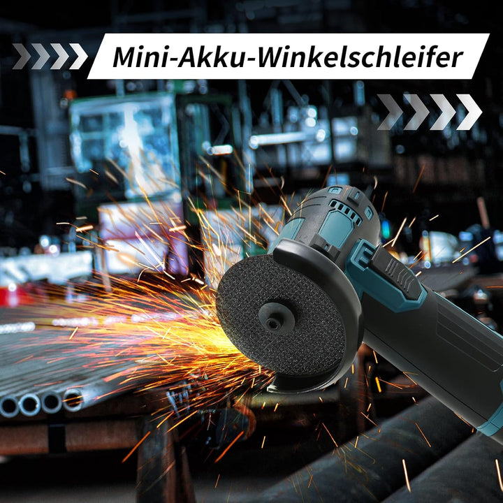 Mini Winkelschleifer 12V, 76mm Mini-Flex mit Akku, 19500 U/min Akku Winkelschleifer, mit 2 x 1300mAh