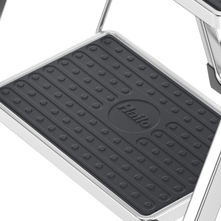 Hailo Alu-Klapptritt StandardLine, 3 grosse Stahl-Stufen bis 150 kg, kleine Alu Leiter mit Anti-Ruts