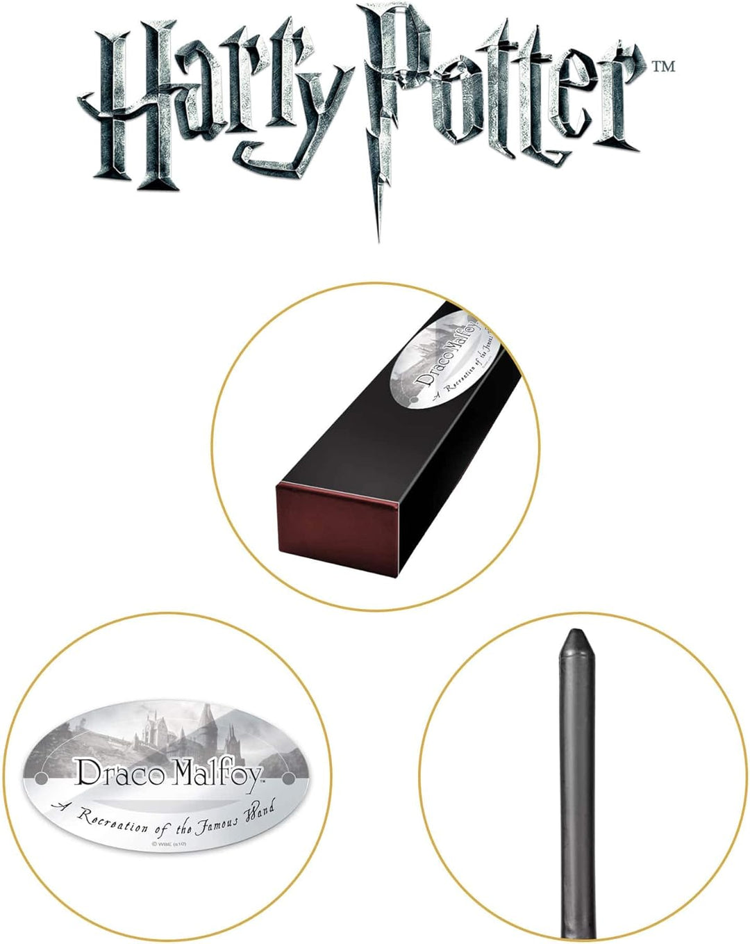 The Noble Collection - Draco Malfoy Character Wand - 16in (40cm) Wizarding World Wand with Name Tag