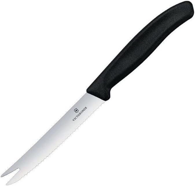 Victorinox Küchenmesser Käse und Wurstmesser 11 cm, Schwarz, 5.0933
