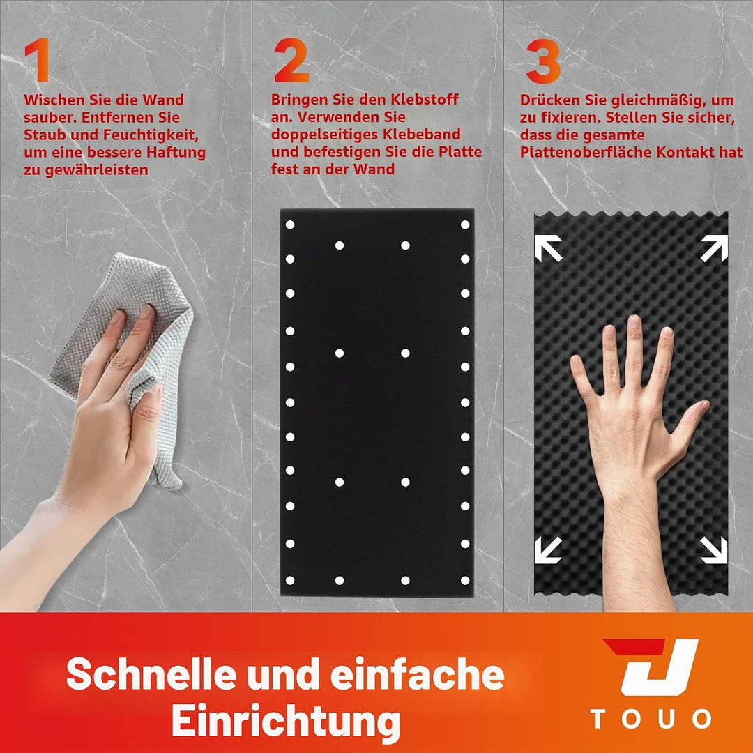 Akustikschaumstoff, 120 x 60 x 5 cm, schalldichte Schaumstoffplatten, feuerfeste Eierkisten-Platten