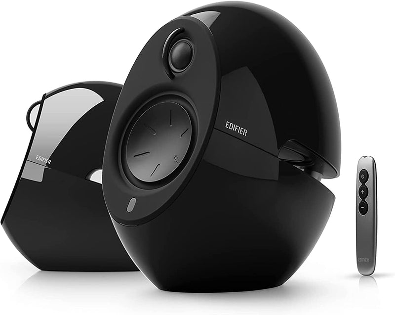 EDIFIER Luna E25 Design-Lautsprecherset mit Bluetooth (74 Watt), schwarz schwarz glänzend, schwarz g