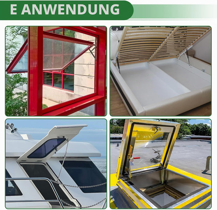 Motoforti Universal Gasdruckfeder 110N Für Wohnmobil Bett Boot Tür | Schwarz, Kohlenstoffstahl, Ausf