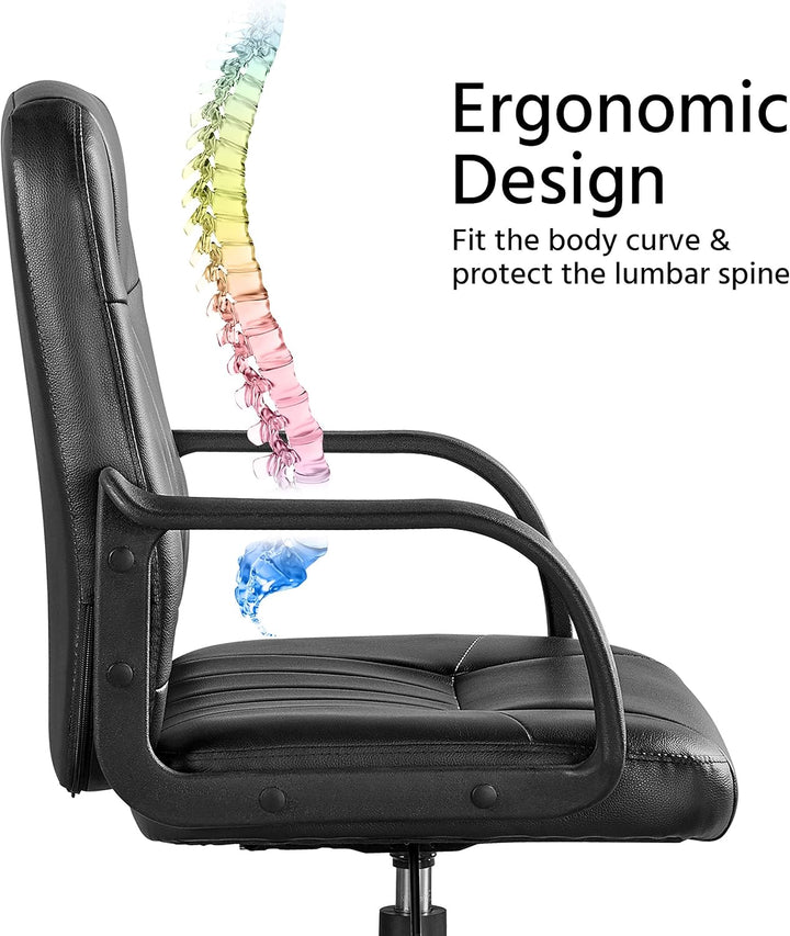 Yaheetech Bürostuhl ergonomischer Computerstuhl, Schreibtischstuhl mit Armlehne, höhenverstellbar un