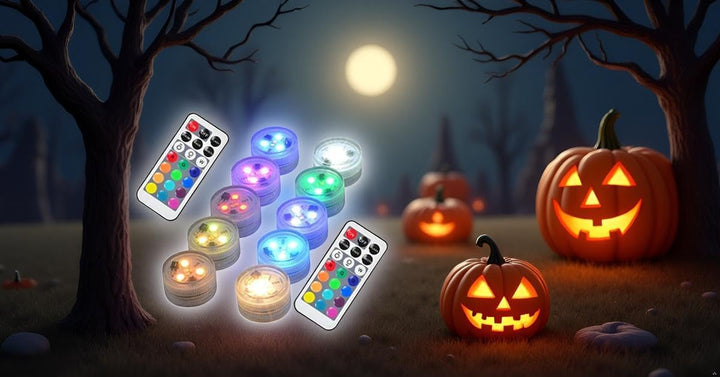 Afoosoo RGB Unterwasser LED Licht Multi Farbwechsel Flammenlose LED Runde CR2450 Batteriebetriebene