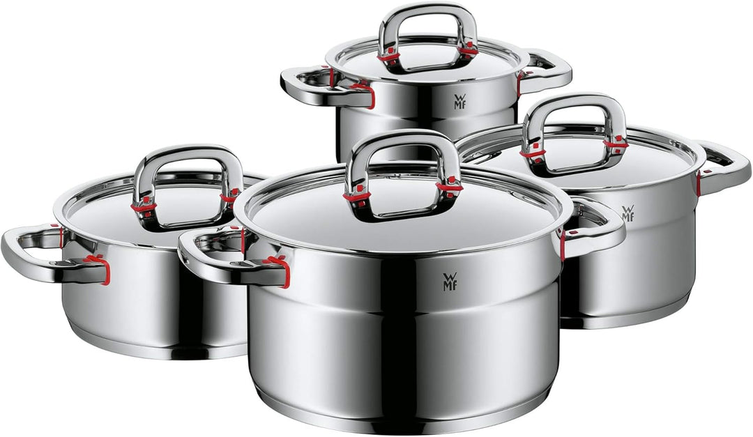 WMF Premium One Topfset Induktion 4-teilig, Kochtopf Set mit Metalldeckel, Cromargan Edelstahl polie