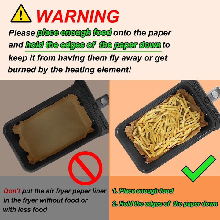 YQL 200 Stücke Backpapier für Heissluftfritteuse Ninja AF300EU/AF400EUCP, Air Fryer Pergament Paper