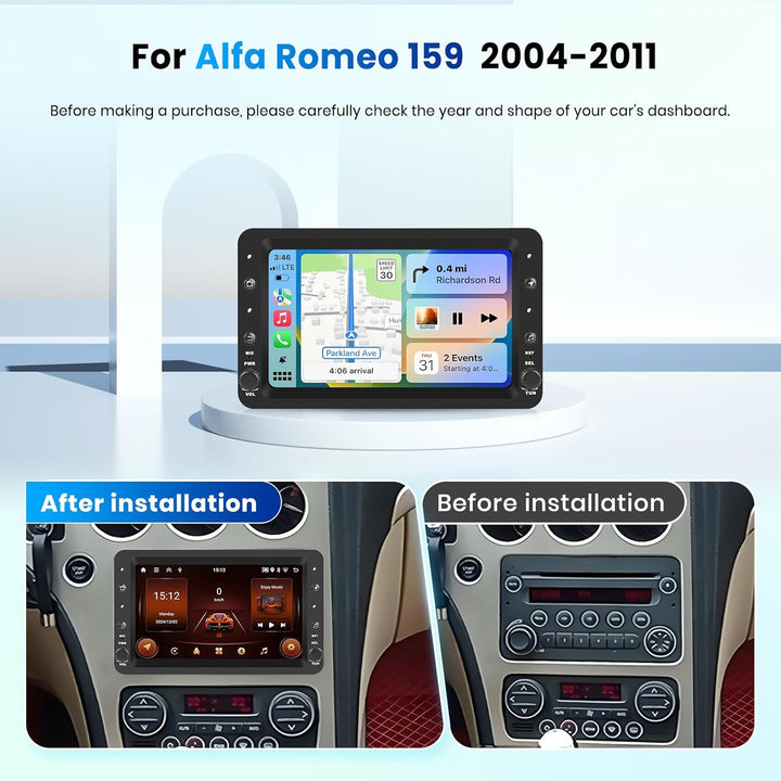 2G+64G Rimoody Android Autoradio für Alfa Romeo 159 2004-2011 7" Touchscreen Wireless Carplay Radio