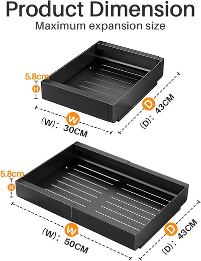 SAYZH Teleskopschublade, Ausziehbare Schublade KüChe,KüChenschrank Organizer für KüChenschräNke, Sch