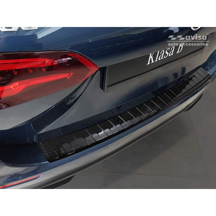 Avisa Echtes 3D Karbon Heckstossstangenschutz kompatibel mit Mercedes B-Klasse W247 2019-