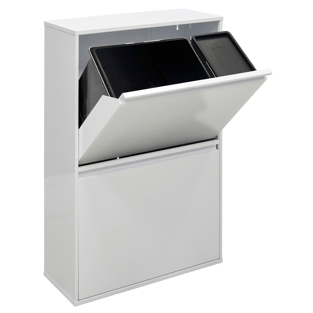 ARREGUI Basic CR601-B2 Mülltrennsystem aus Stahl | 4 Fächer Mülleimer für die Küche | 1 Extra Grosse