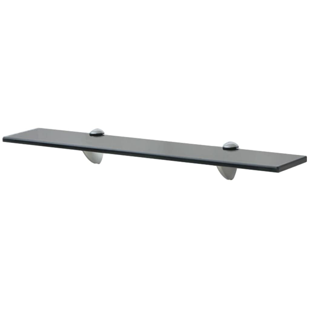 vidaXL Wand Regal Glasregal Glasboden Glasablage Badregal Schwarz 60x10 cm 8 mm Schwarz 60 x 10 cm,