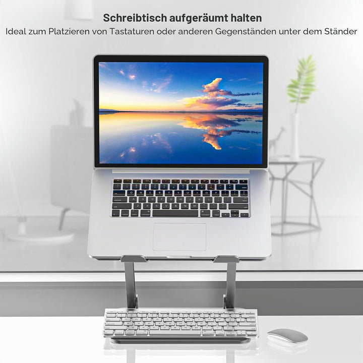 BoYata Laptop Ständer, Mehrwinke mit Lüftungsschlitzen, Verstellbarer Notebook Ständer, Kompatibel f