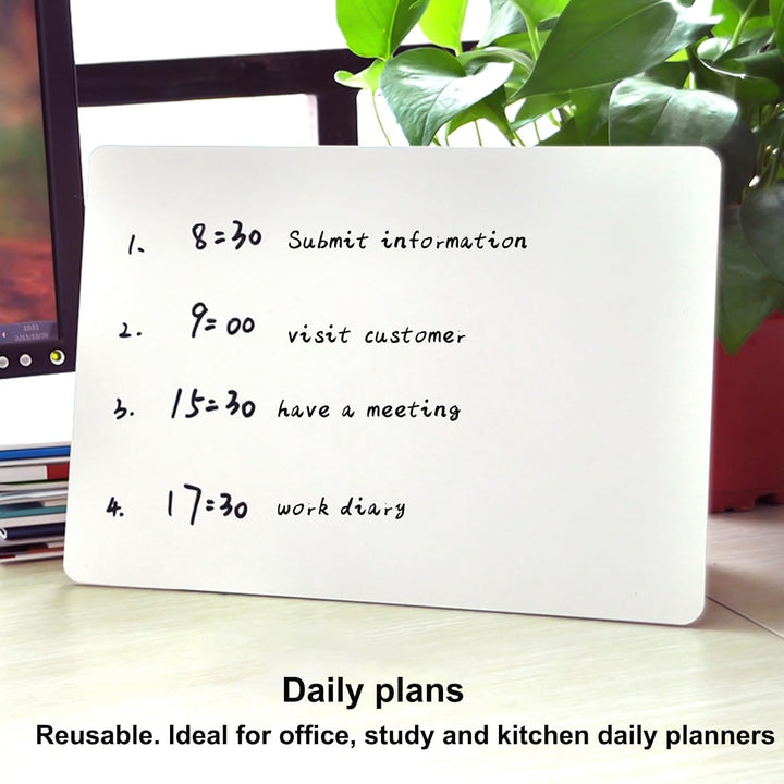 Hisredsun Whiteboard, klein, trocken abwischbar, 21 x 30 cm, doppelseitig, Mini-Whiteboard mit 16 St