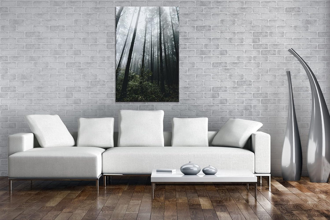deyoli gigantischer Wald Format: 100x70 cm als Leinwandbild, Motiv fertig gerahmt auf Echtholzrahmen
