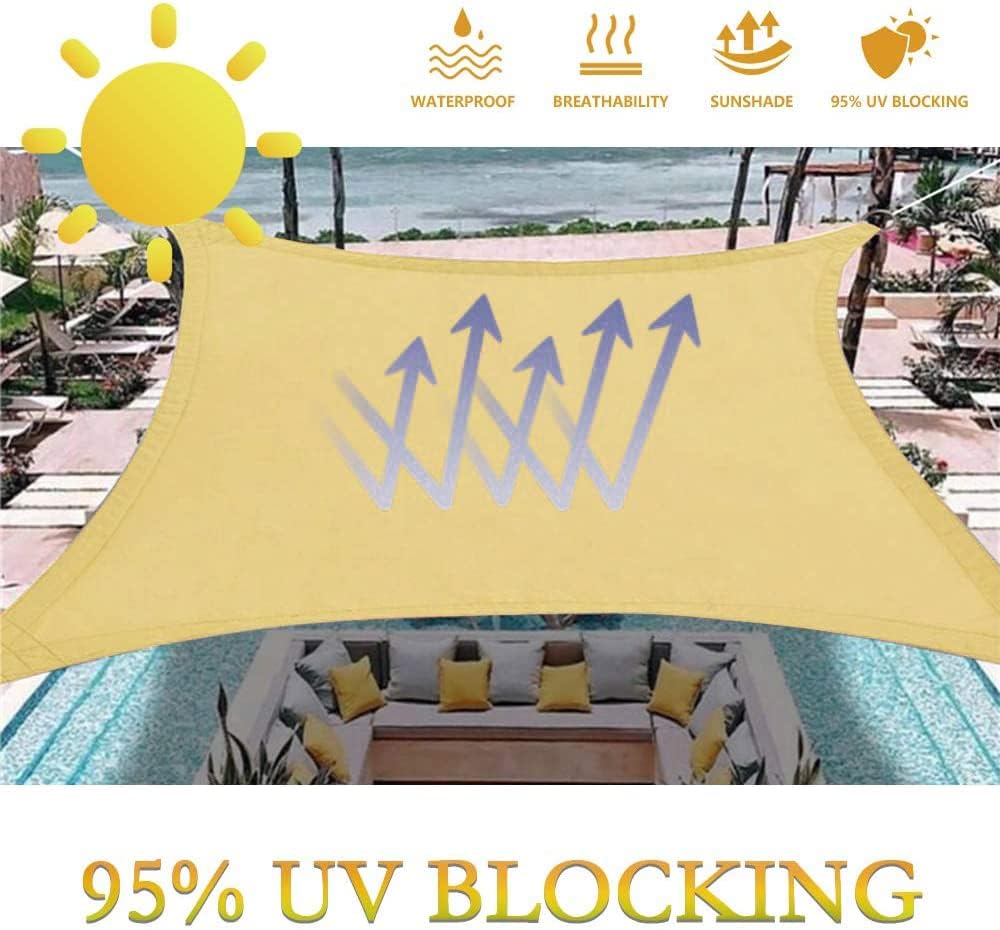 Dripex Sonnensegel wasserdicht Sonnenschutz Set 2X3 m inkl Befestigungsseile Rechteckig Polyester Im